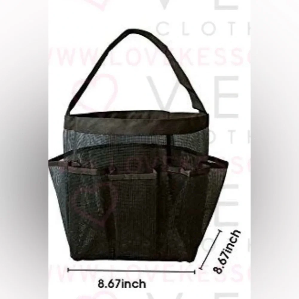 Black Mesh Shower Caddy with Accessories‎